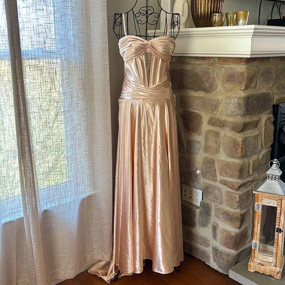 Stacees champagne Evening Gown/Prom dress - Picture 2 of 11